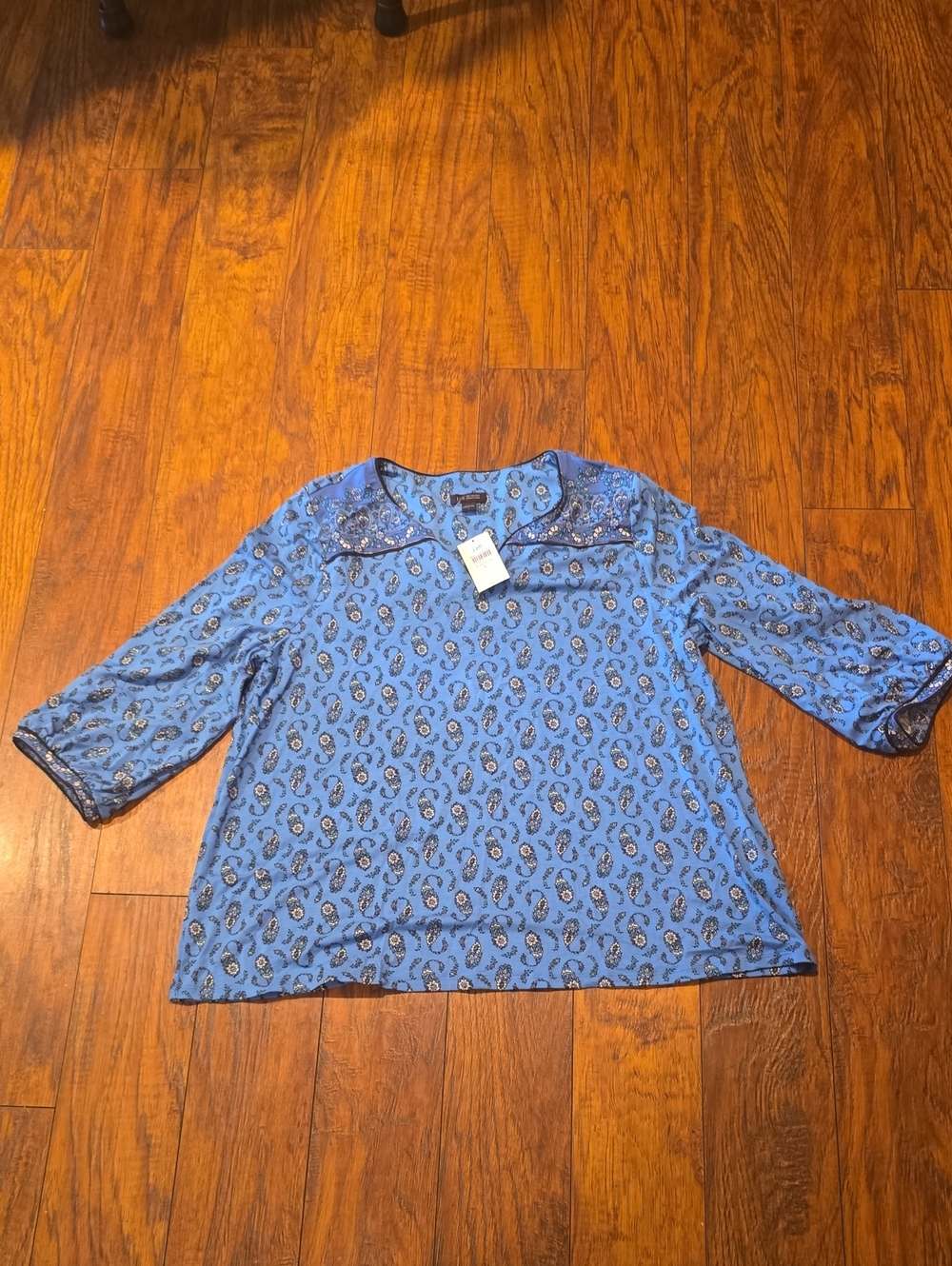 J.Jill Blue Paisley Women's Blouse - Comfortable Casual Top